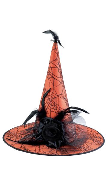 Αποκριάτικο Αξεσουάρ Καπέλο Μάγισσας Πορτοκαλί