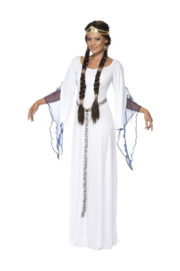 Carnival Costume Medieval Maid (White)
