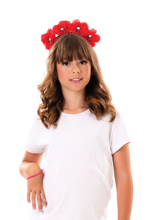 Carnival Accessories Headband With Roses & Skulls 2 Colors