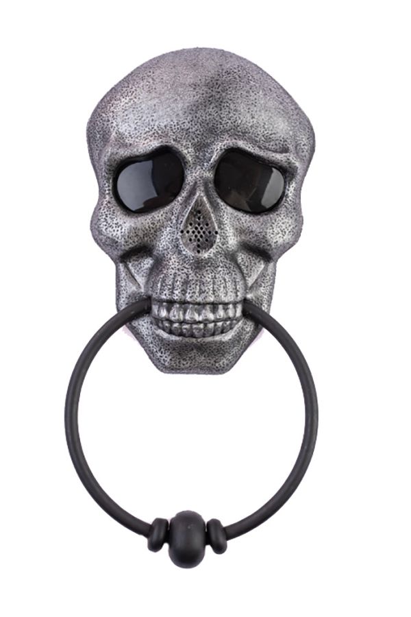 Carnival Accessories Black Skull Bell With Sound And Light 31cm