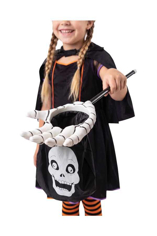 Αποκριάτικο Αξεσουάρ Καλάθι Halloween Με Κοντάρι 2σχδ 52cm